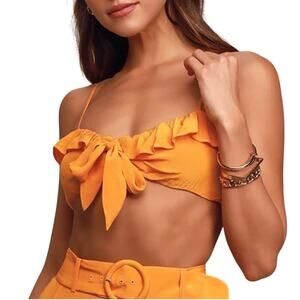 Capulet M Bonnie Orange Ruffled Sleeveless Crop Top Fairy Boho Whimsy